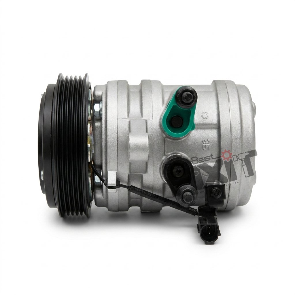 High-performance compressor hs11 with 5 groove replacement for Kuv | Mahindra Kuv 100 1st Gen (2016-2017), Kuv 100 1st Gen F / L (2017-2023) Diesel / Petrol showing heavy-duty connector pins and clean unit housing assembly.