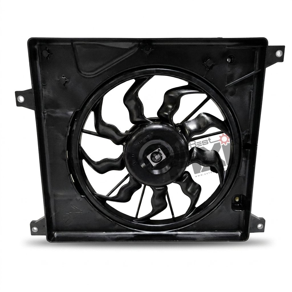 High-performance spresso fan shroud assy | maruti s replacement for Presso (2019-2022) Petrol showing heavy-duty connector pins and clean unit housing assembly.