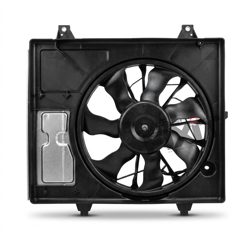 High-performance ignis petrol fan shroud assy | maruti ignis 1st gen (2017 replacement for 2018), Ignis 1st Gen F / L (2020-2026) Petrol showing heavy-duty connector pins and clean unit housing assembly.