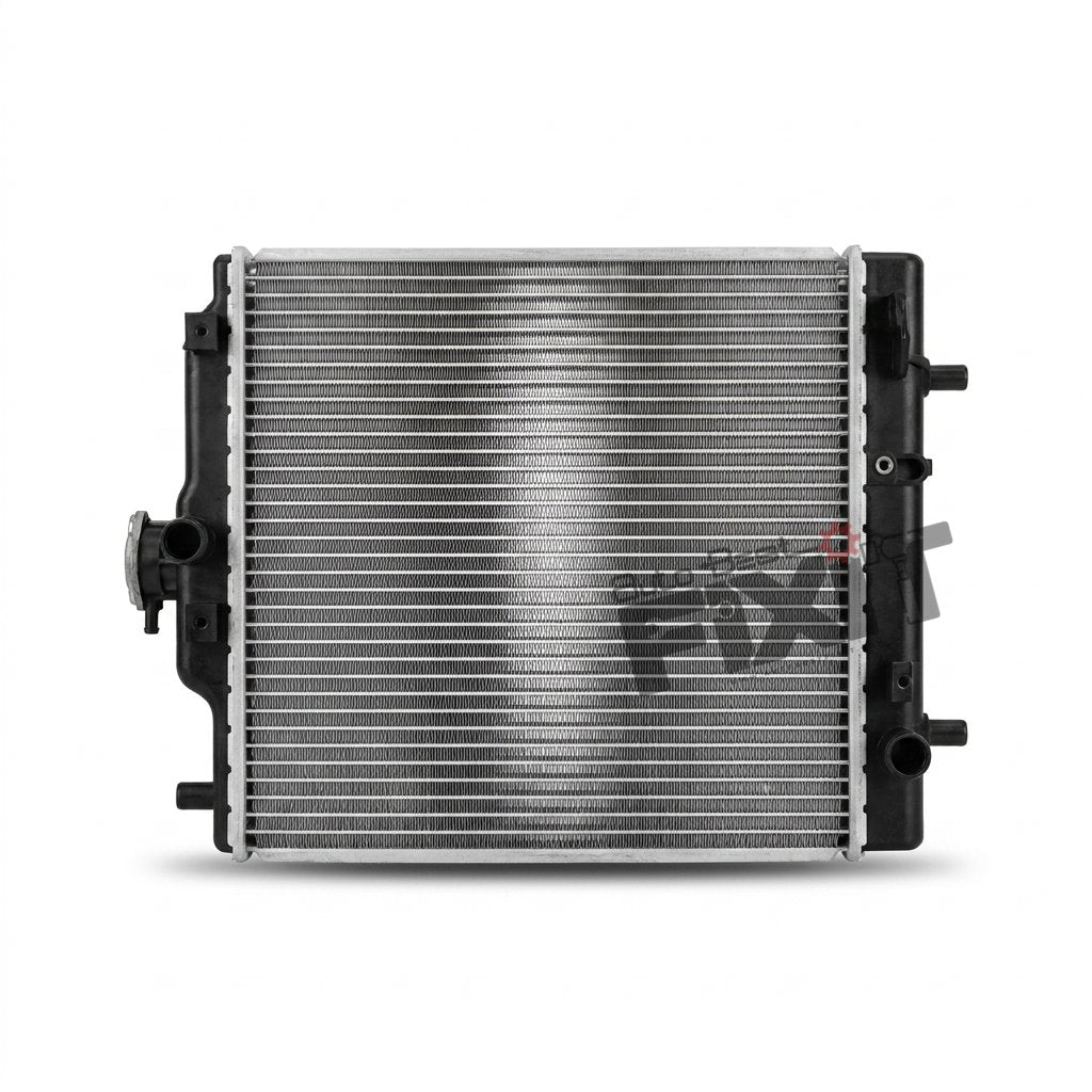 High-performance eeco petrol radiator | maruti eeco (2010 replacement for 2022) Petrol showing heavy-duty connector pins and clean unit housing assembly.
