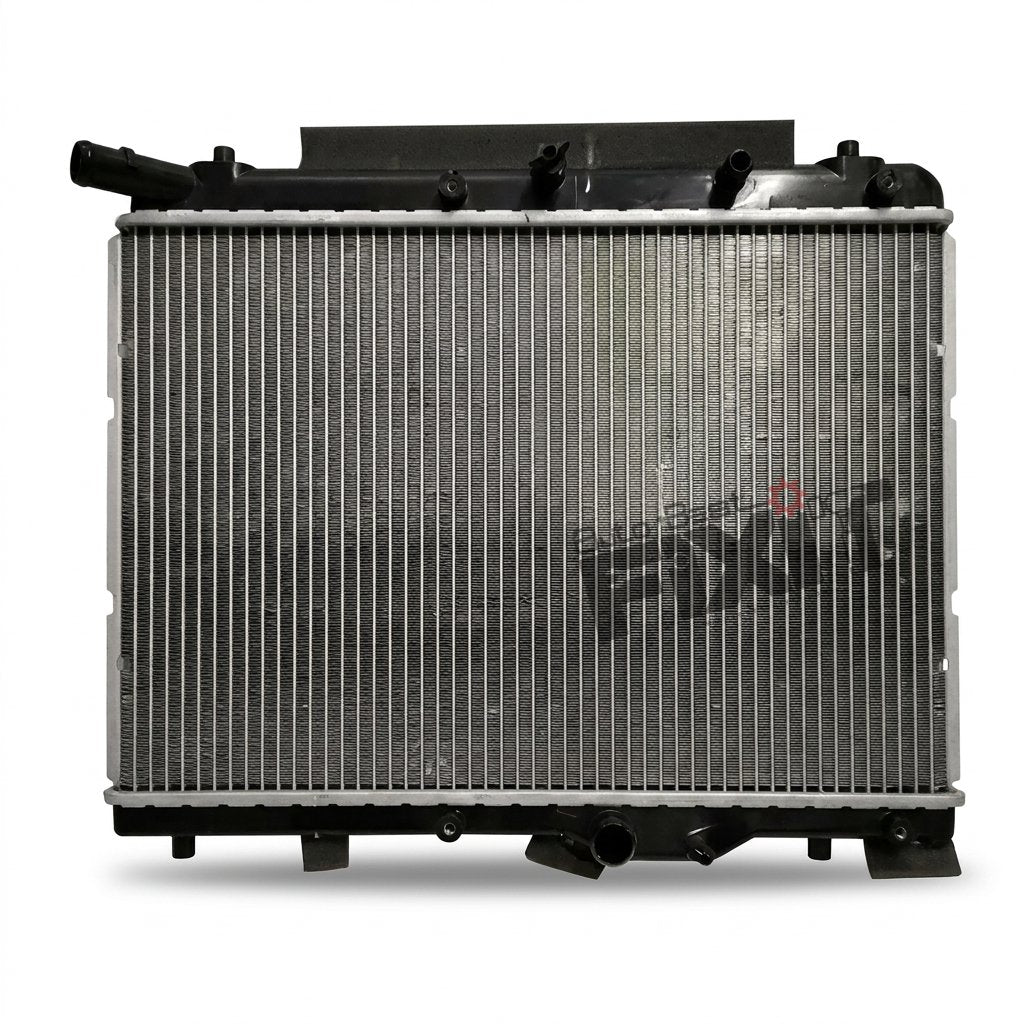 High-performance swift dzire diesel radiator | maruti swift 1st gen (2007 replacement for 2011), Swift Dzire 1st Gen (2008-2010) Diesel showing heavy-duty connector pins and clean unit housing assembly.