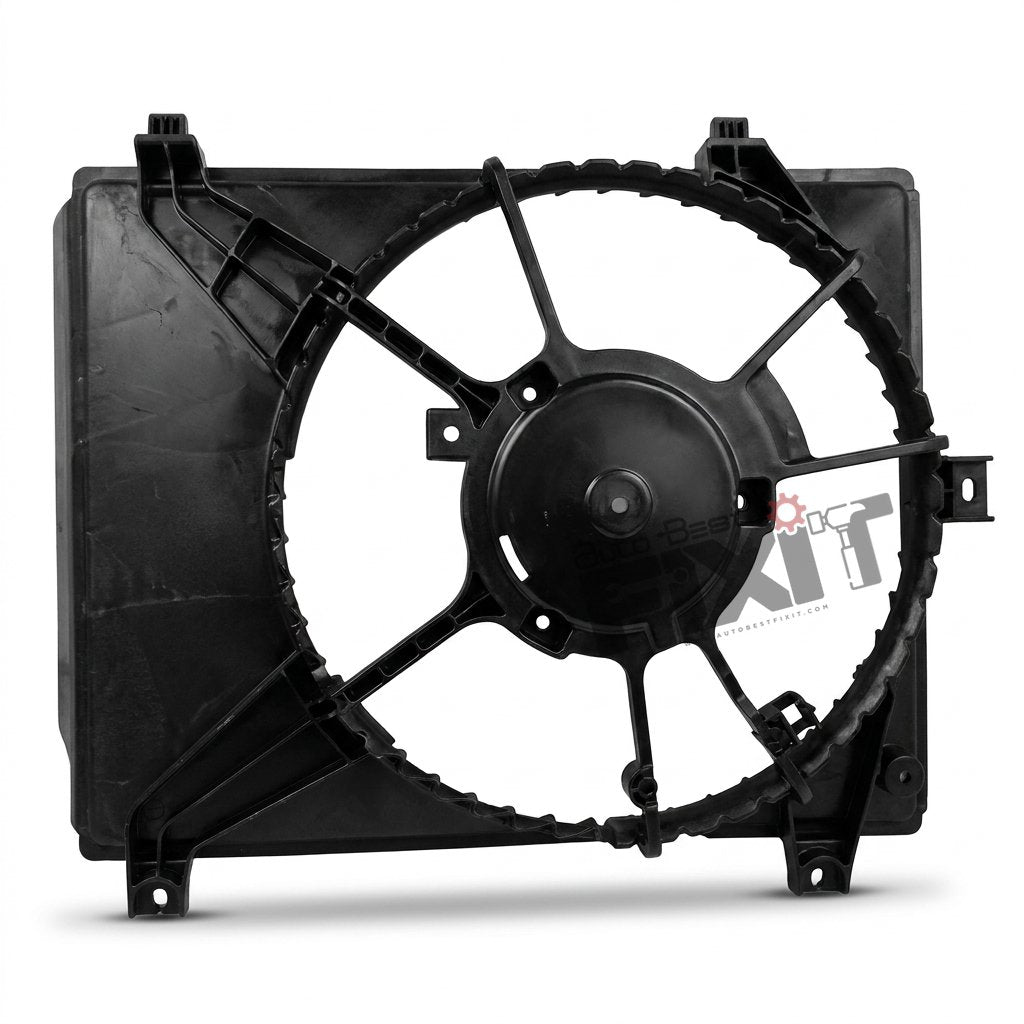 High-performance pa shroud radiator (540,550) new | hyundai i10 1st gen f/l (2010 replacement for 2013) Petrol showing heavy-duty connector pins and clean unit housing assembly.