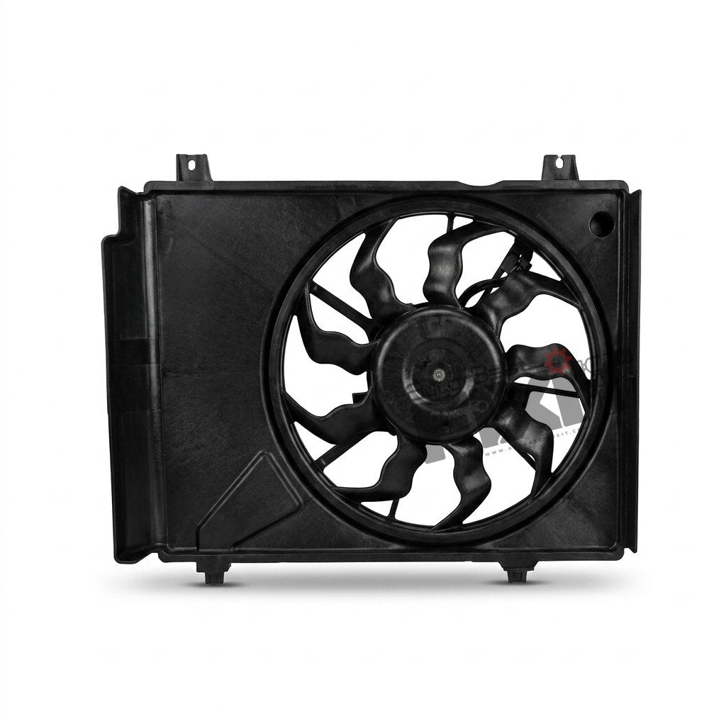 High-performance i10 kappa fan &shrpud | hyundai i10 1st gen f/l (2010 replacement for 2013) Petrol showing heavy-duty connector pins and clean unit housing assembly.