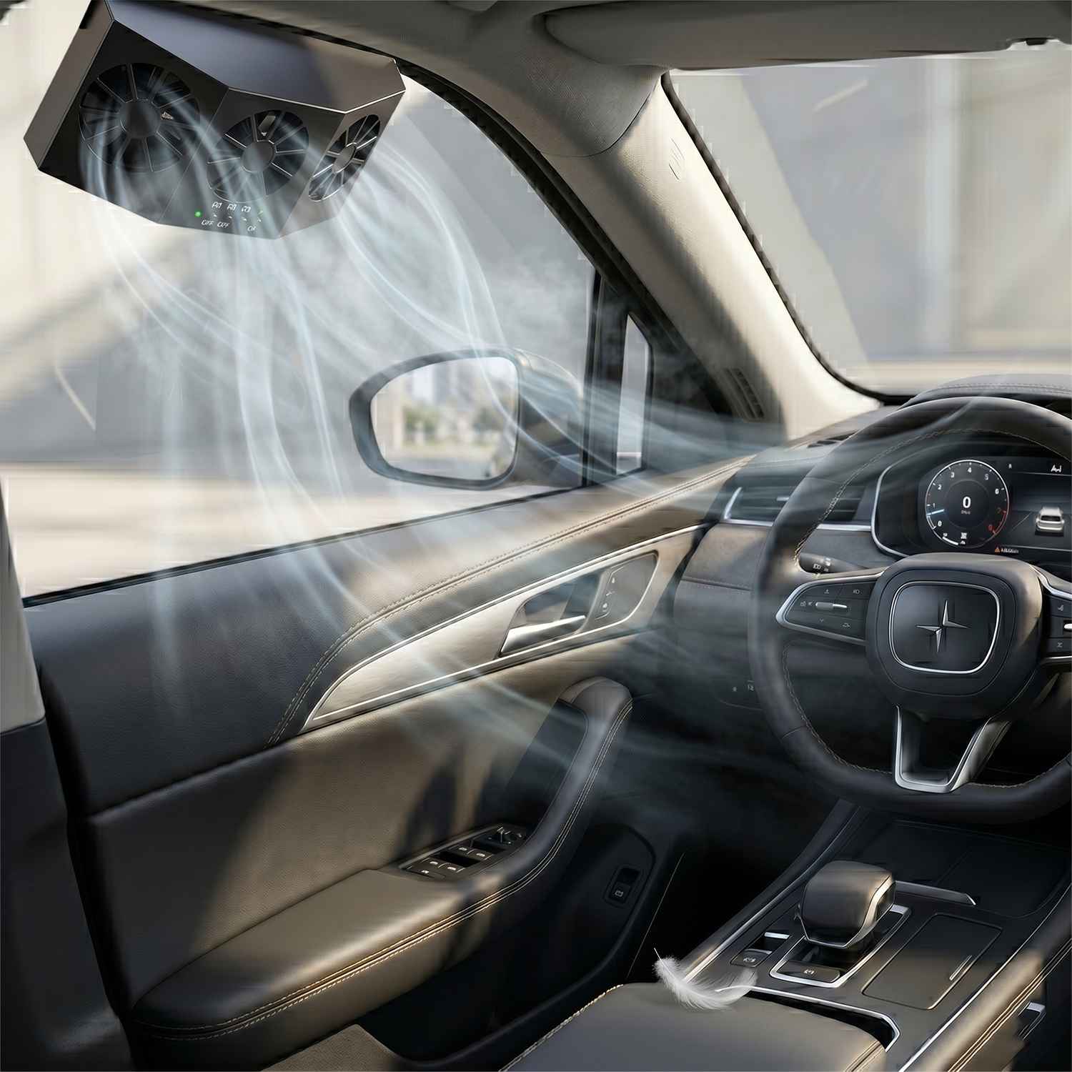 Solar Powered Car Window Ventilation Fan (1 Pc)