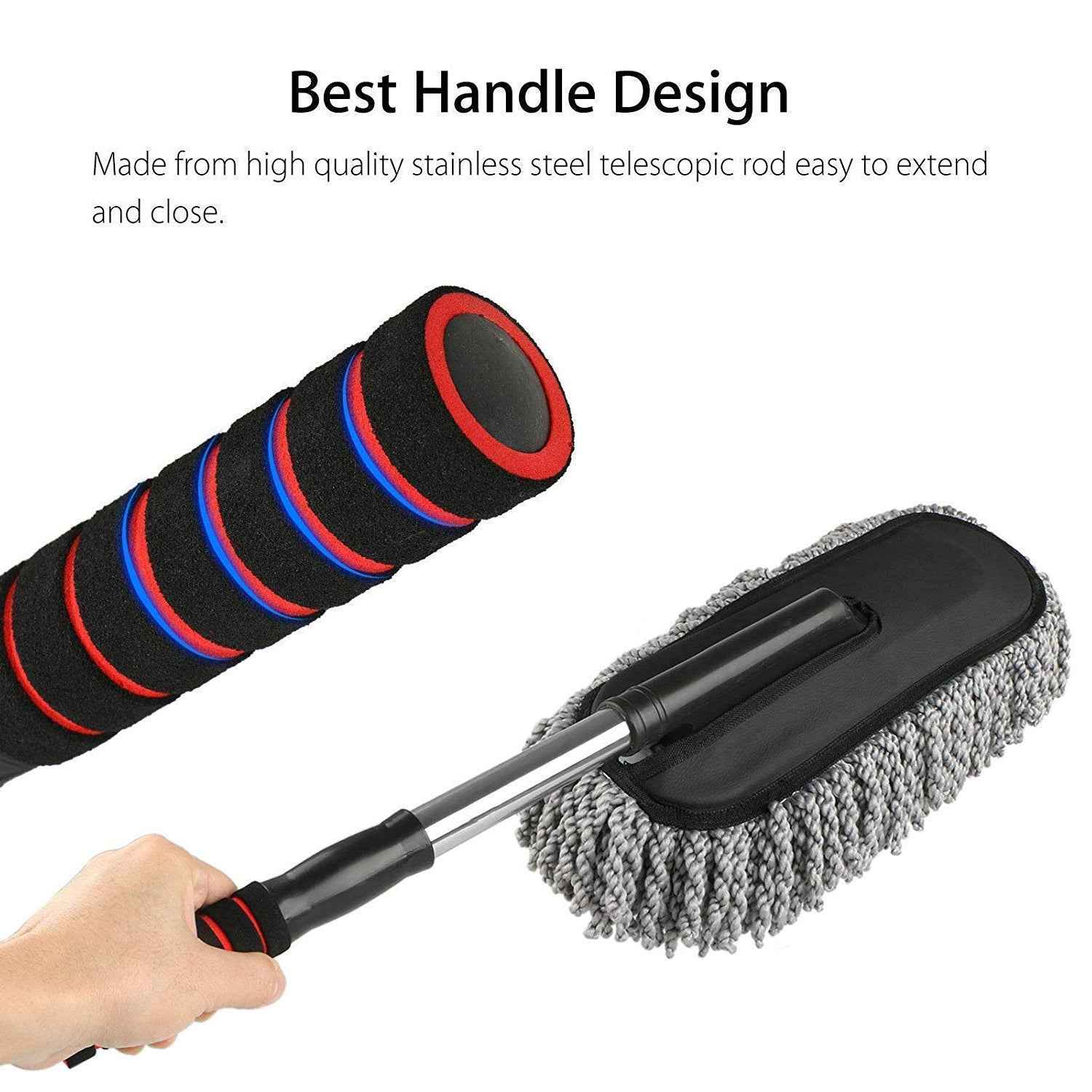 Car Duster Long Retractable soft non-slip handle Multipurpose Microfiber Wash Brush Vehicle Interior And Exterior Cleaning Kit