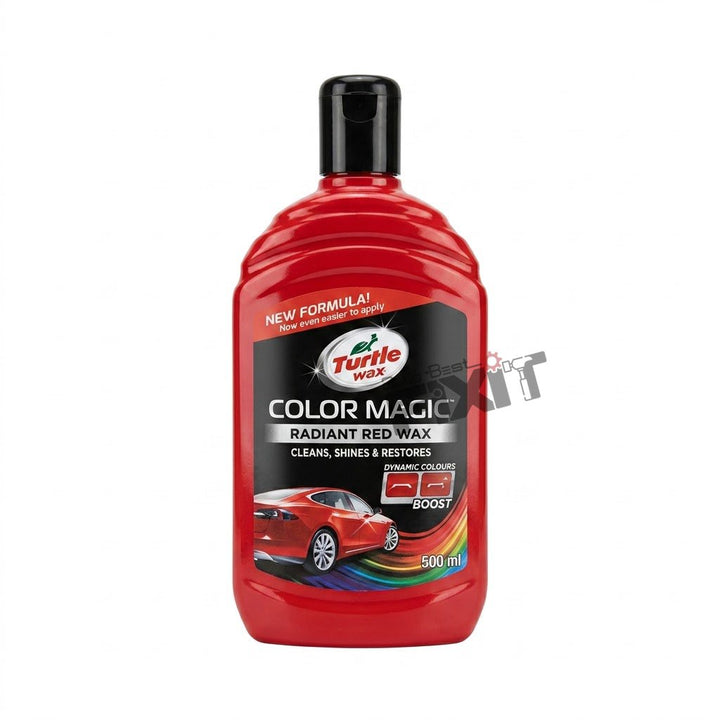 Turtle Wax Color Magic Radiant Red Car Wax 500 ml | Colour Car Wax to Hide Swirls & Restore Paint Shine