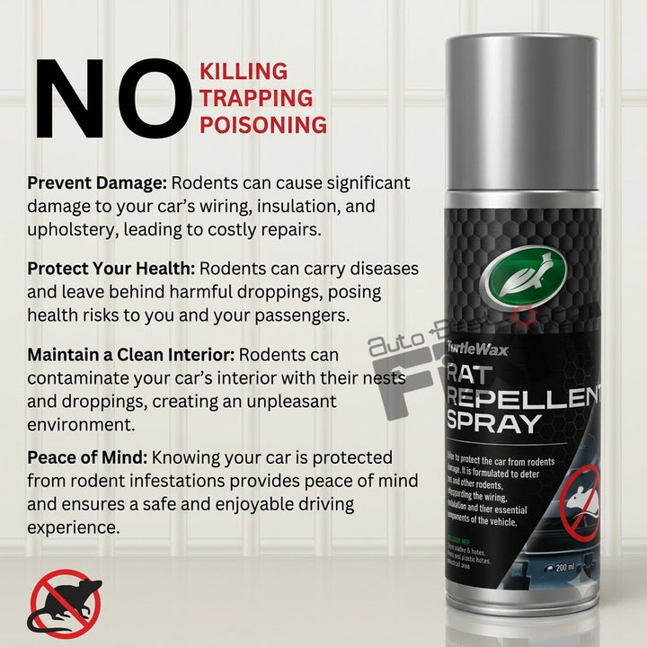 Turtle Wax Rat Repellent Spray 200 ml | Car Rat Repellent Spray for Engine Bay Protection