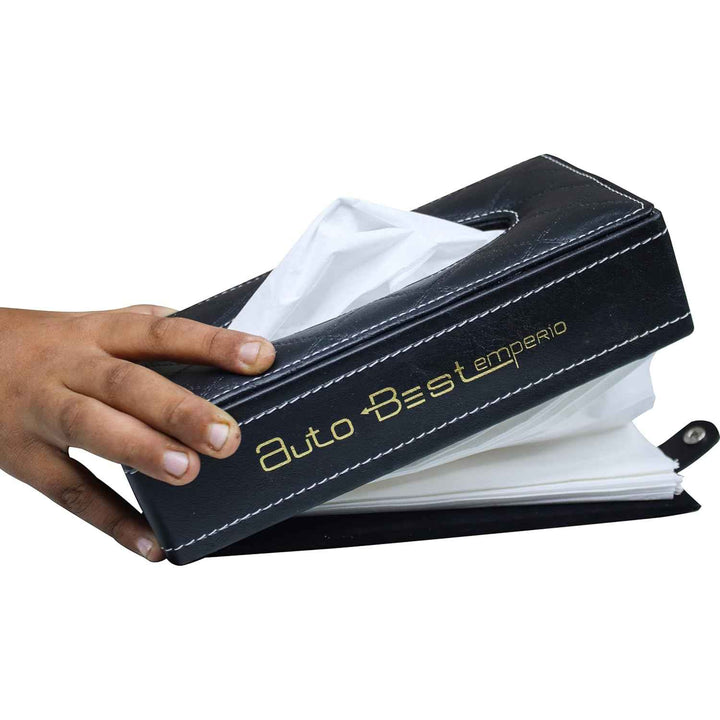 Premium Leather Car Tissue Box/Napkin Box Holder/Car Tissue Paper Holder with Tissue Paper/Compatible with All Cars