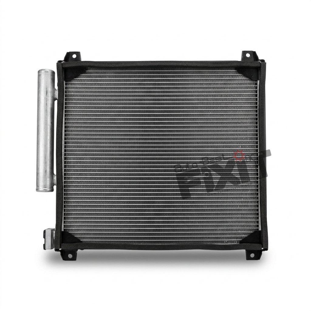 High-performance new alto k10 condenser | maruti alto k10 3rd gen (2022 replacement for 2023), S-Presso (2022) Petrol showing heavy-duty connector pins and clean unit housing assembly.
