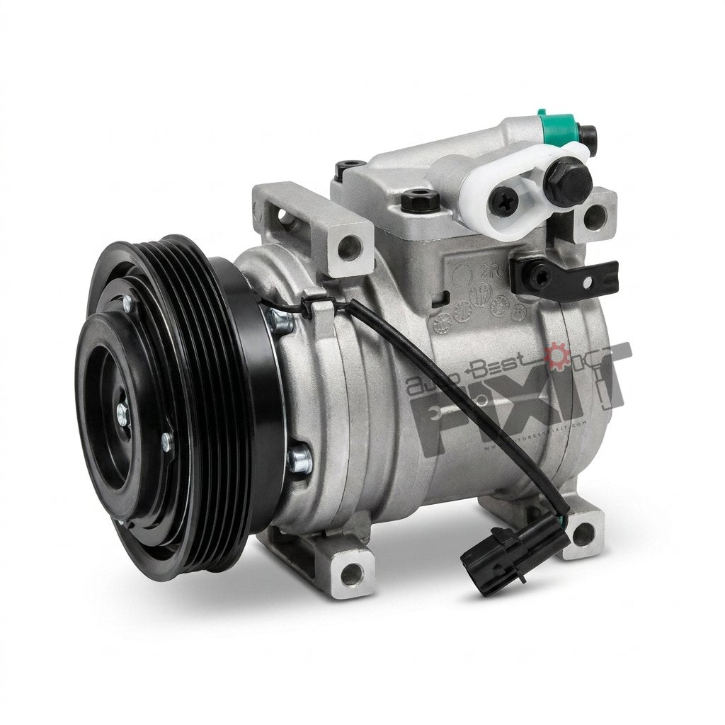 High-performance i10 kappa compressor | hyundai i10 1st gen (2008 replacement for 2010), I10 1st Gen F / L (2010-2013) Petrol showing heavy-duty connector pins and clean unit housing assembly.