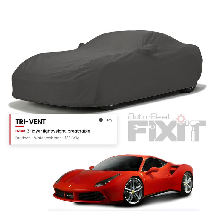 Ferrari 488 Car Body Cover Waterproof, Scratch Proof with Cotton Lining, Mirror & Antenna Pockets