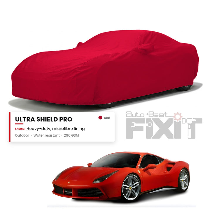 Ferrari 488 Car Body Cover Waterproof, Scratch Proof with Cotton Lining, Mirror & Antenna Pockets