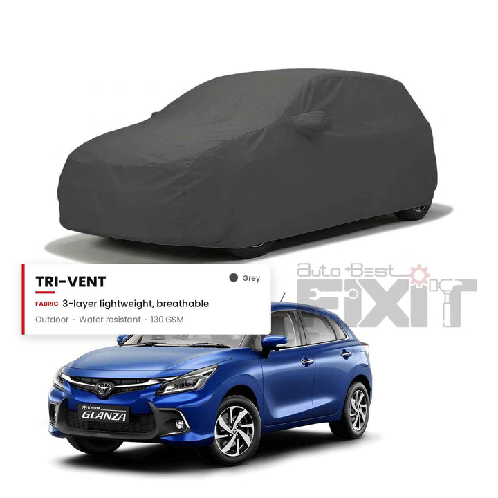 Toyota Glanza Car Body Cover Waterproof, Scratch Proof with Cotton Lining, Mirror & Antenna Pockets