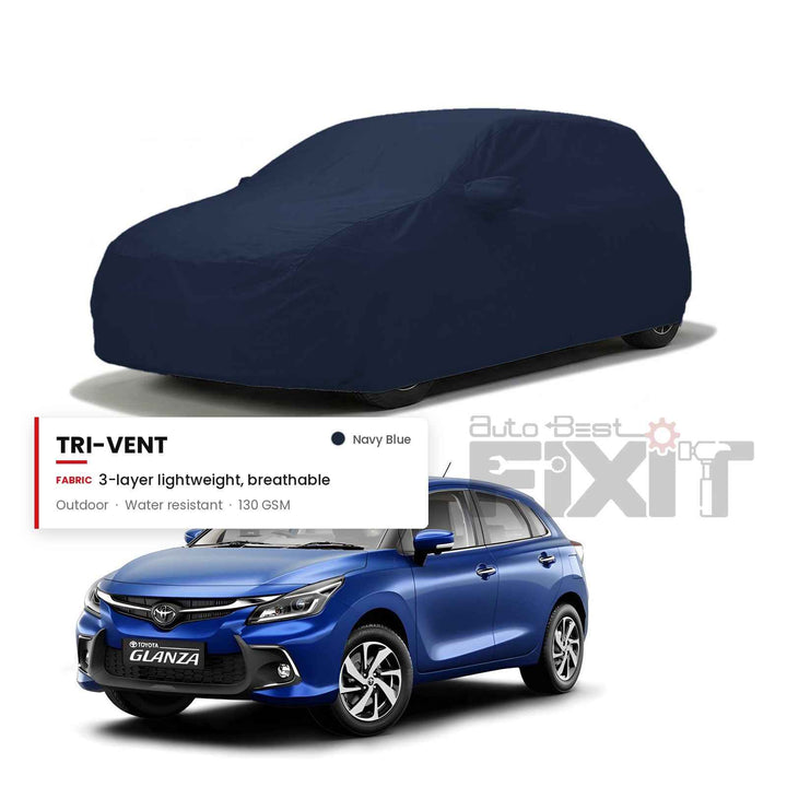 Toyota Glanza Car Body Cover Waterproof, Scratch Proof with Cotton Lining, Mirror & Antenna Pockets