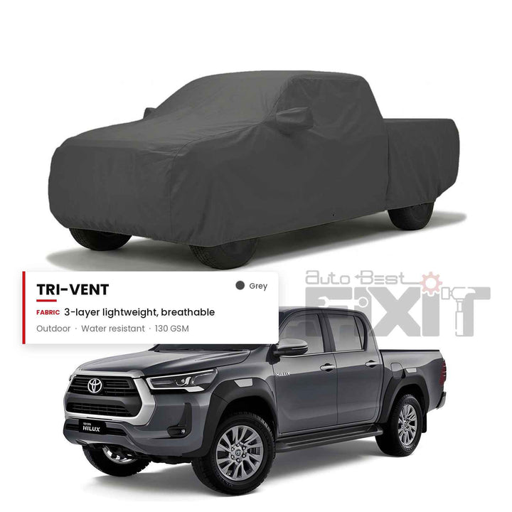 Toyota Hilux Car Body Cover Waterproof, Scratch Proof with Cotton Lining, Mirror & Antenna Pockets