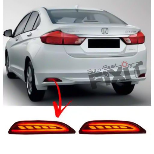 AutoStylenn Honda City 2014 Bumper Reflector For HONDA CITY Compatible with HONDA City Vehicle_1