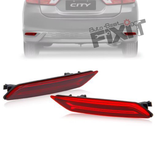 AutoStylenn Honda City 2017 Bumper Reflector For HONDA CITY Compatible with HONDA City Vehicle_1