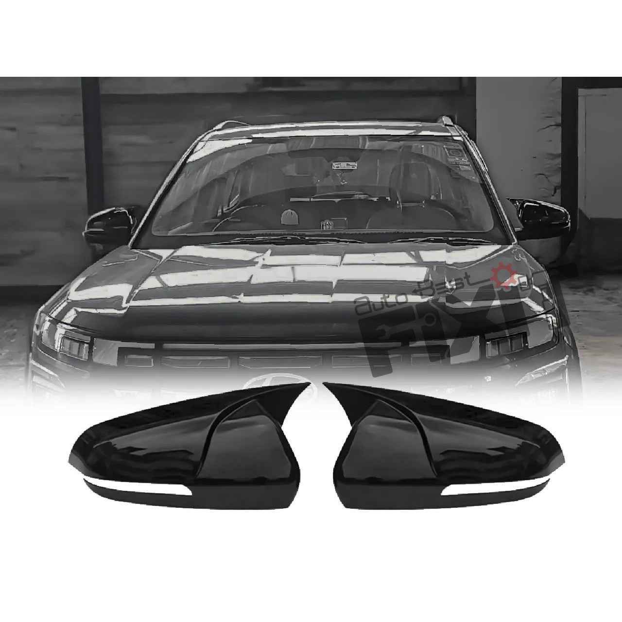 Auto Stylenn Batman Style Car Mirror Cover for Hyundai Creta 2022 Onwards – High Quality Fini