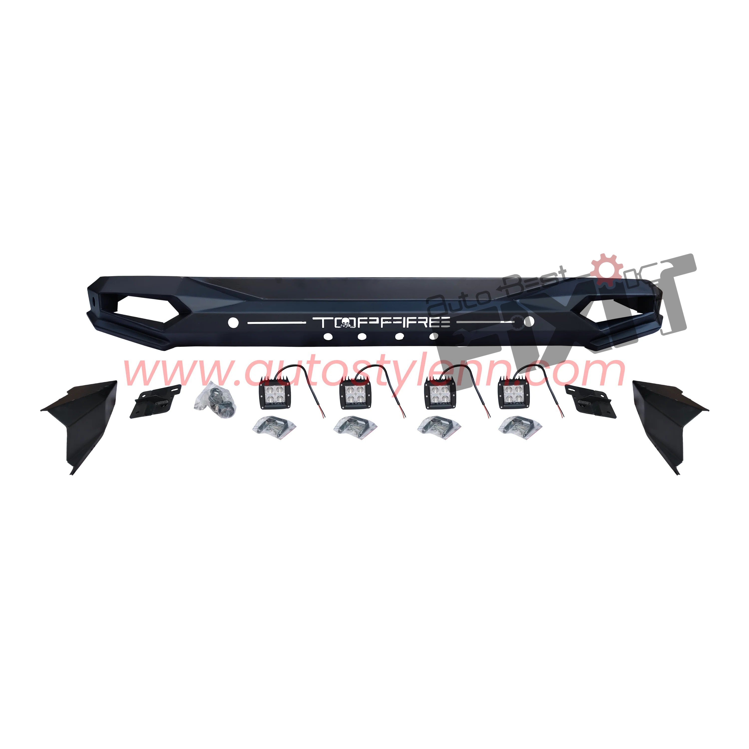 AutoStylenn Jeep Wrangler Top Fire Rear Bumper For JEEP WRANGLER Compatible with JEEP Wrangler Vehicle