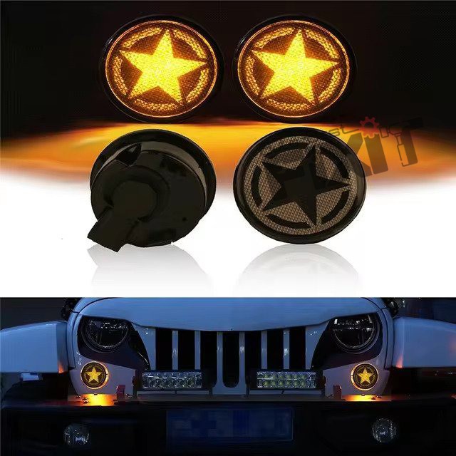 AutoStylenn Jeep Wrangler Star Design Indicator Light Compatible with JEEP Wrangler Vehicle