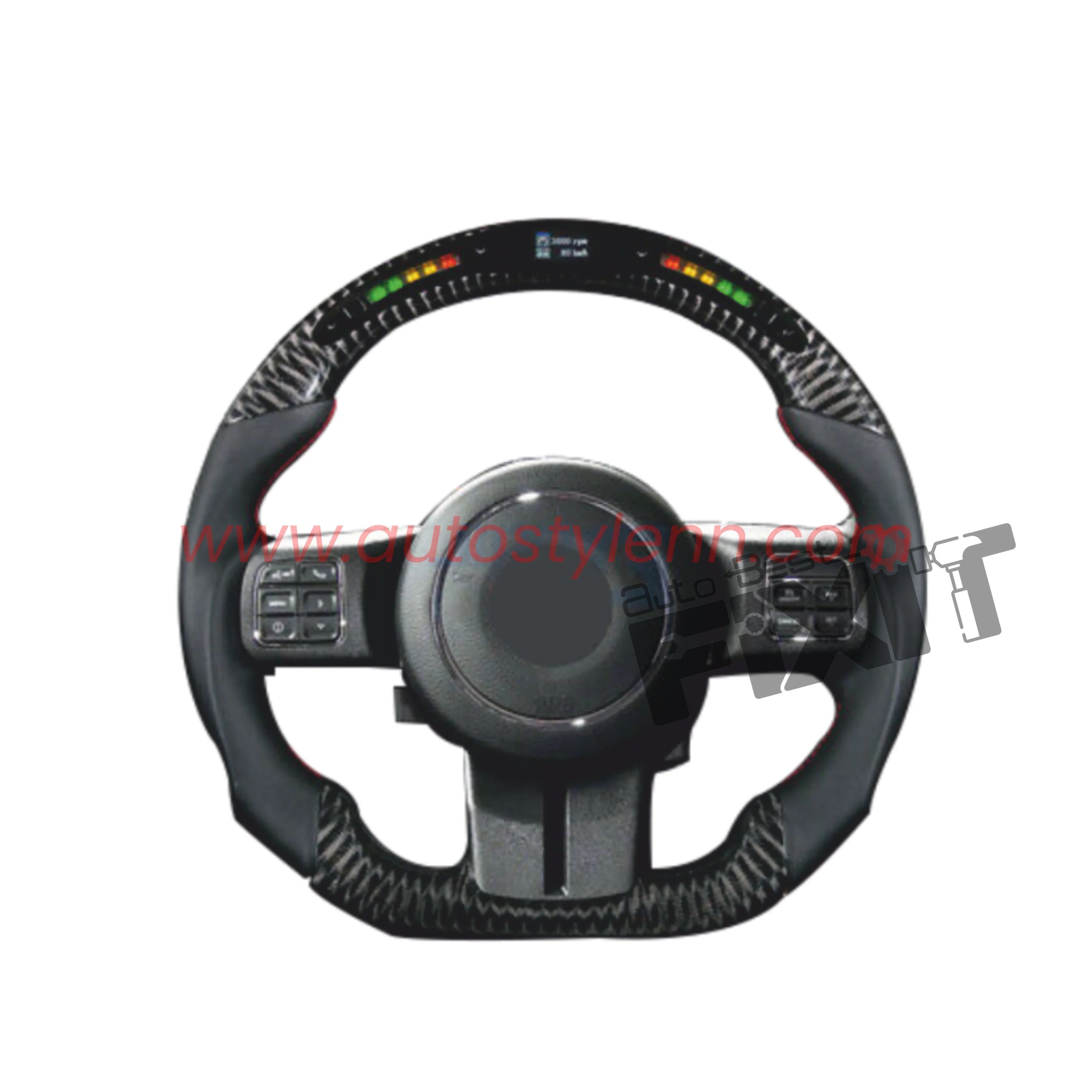 AutoStylenn Jeep Wrangler LED Carbon Steering Wheel Compatible with JEEP Wrangler Vehicle