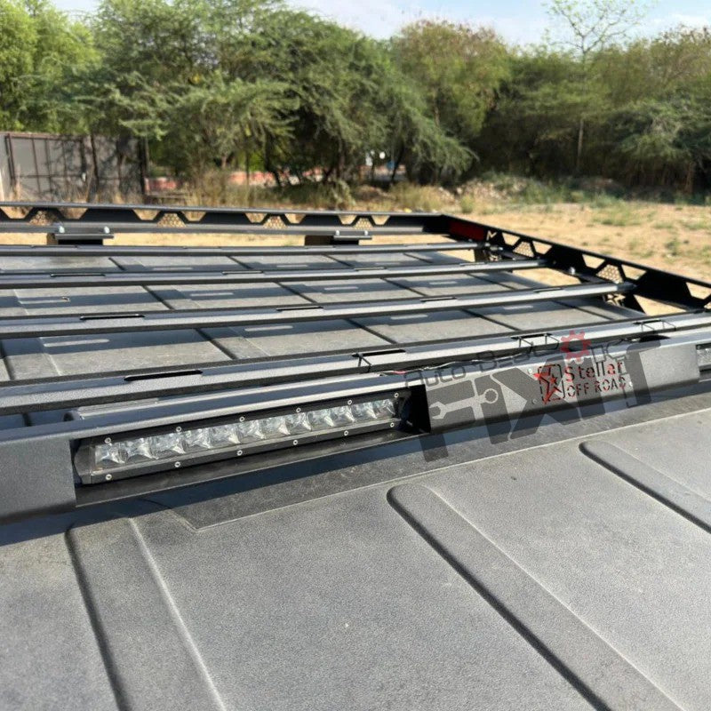 AutoStylenn Mahindra Thar Rear Half Roof Rack With Light Bar For MAHINDRA THAR Compatible with MAHINDRA Thar Vehicle_4