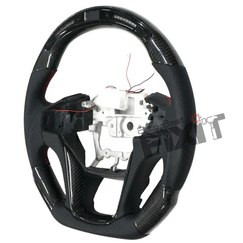 AutoStylenn Mahindra Thar Carbon Steering Wheel with LED Display For MAHINDRA THAR Compatible with MAHINDRA Thar Vehicle_3