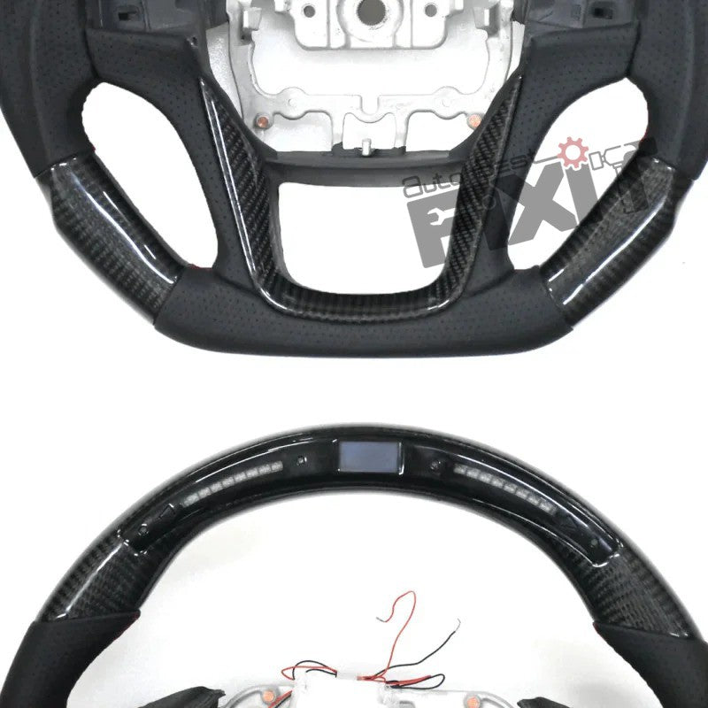AutoStylenn Mahindra Thar Carbon Steering Wheel with LED Display For MAHINDRA THAR Compatible with MAHINDRA Thar Vehicle_5