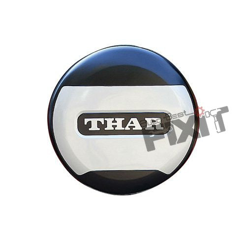 AutoStylenn Mahindra Thar Stepney Cover Defender Style Black & White For MAHINDRA THAR Compatible with MAHINDRA Thar Vehicle
