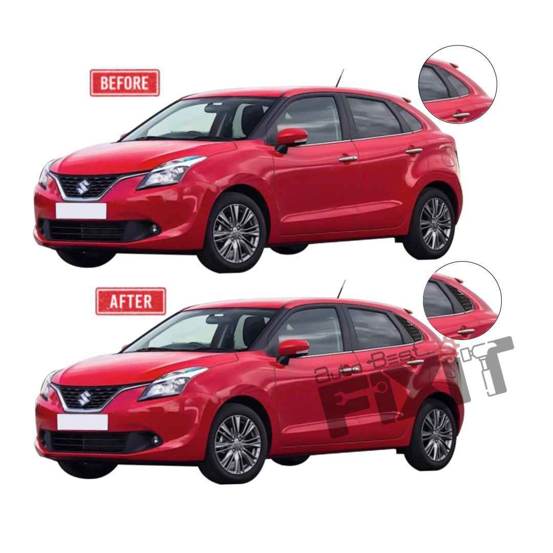 Maruti Suzuki Baleno 2022 - 2024 Carbon Window Louvers & Quarter Glass Cover – Easy Installation F