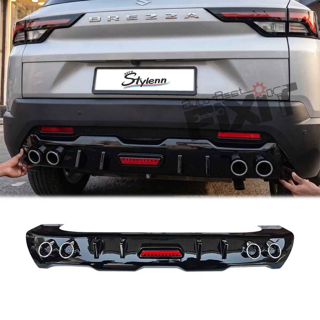 Maruti Suzuki Brezza Rear Diffuser With F1 Light – Aftermarket Car Accesso