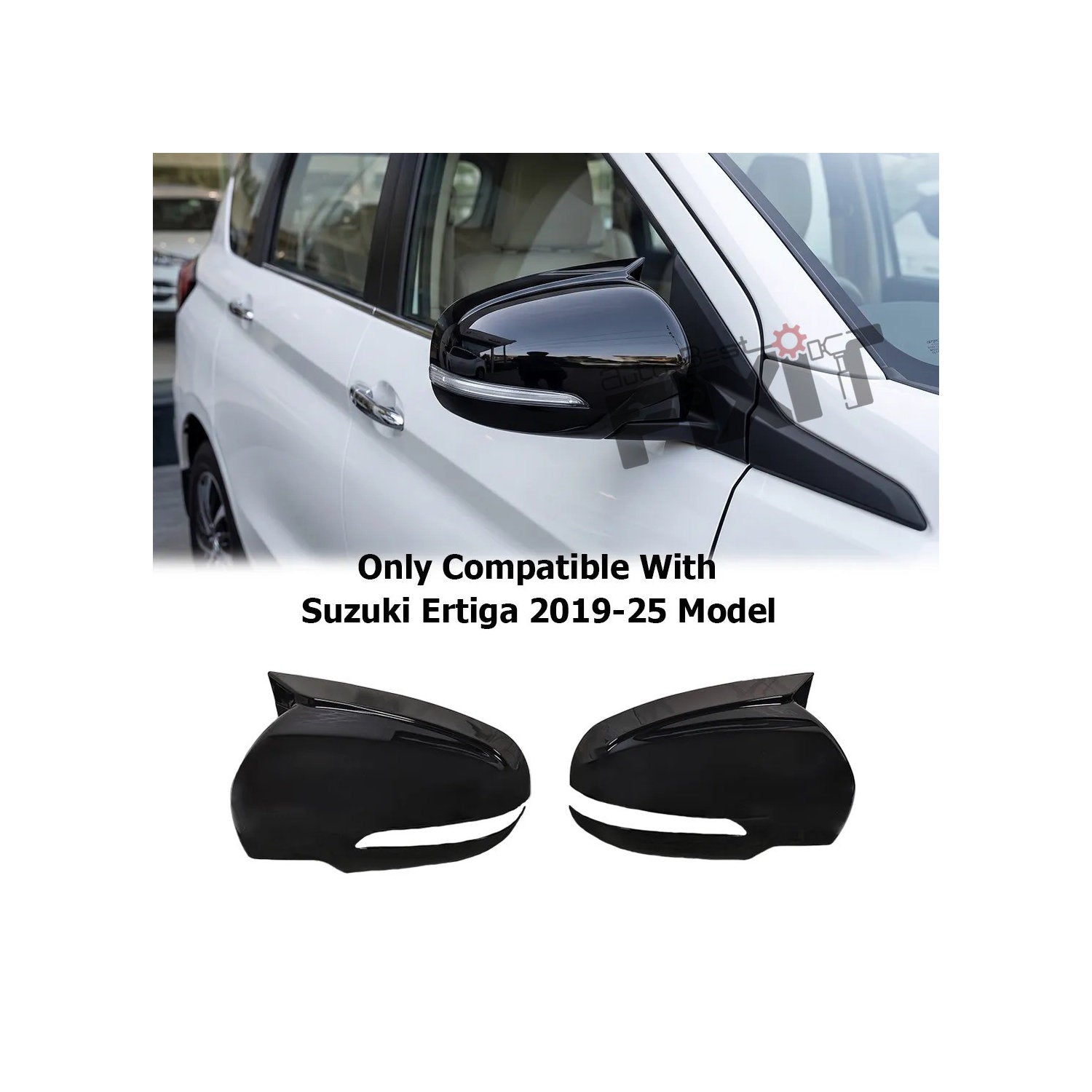 AutoStylenn Maruti Ertiga Batman Style Mirror Cover 2019-2025 For MARUTI ERTIGA Compatible with MARUTI Ertiga Vehicle
