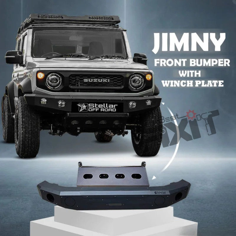 AutoStylenn Maruti Suzuki Jimny Stellar Front Bumper With Winch Plate For MARUTI JIMNY Compatible with MARUTI Jimny Vehicle_2
