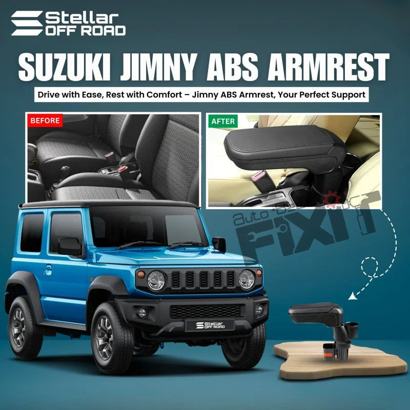 AutoStylenn Maruti Suzuki Jimny Front Armrest | Premium Comfort & Storage Solution for Jimny | Easy Installation For MARUTI JIMNY Compatible with MARUTI Jimny Vehicle_1
