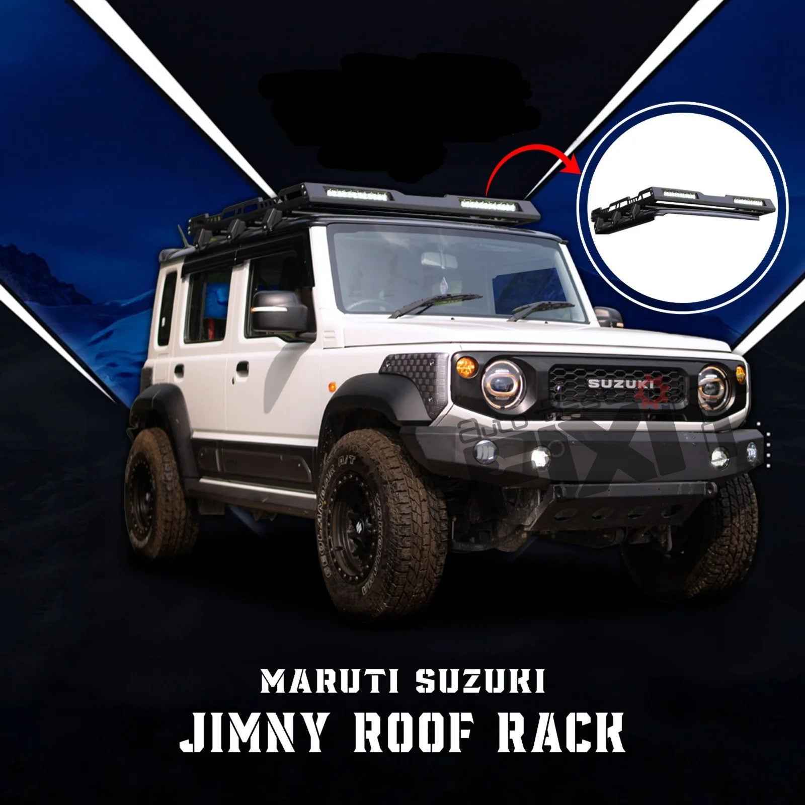 Maruti Suzuki Jimny Roof Rack with LED (V1) – Premium Quality Desi