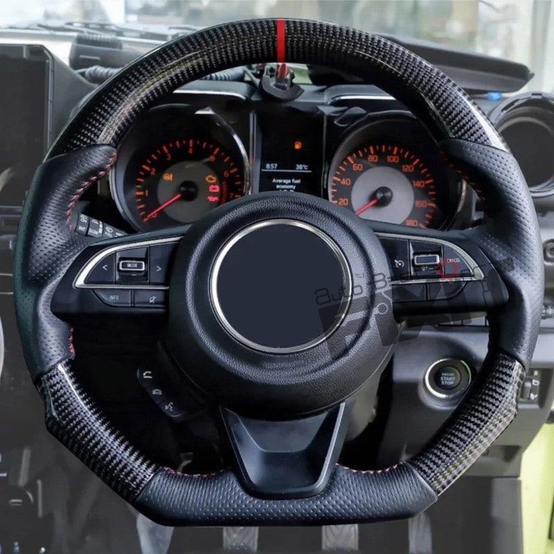 AutoStylenn Maruti Suzuki Jimny Carbon Fiber Steering Wheel For MARUTI JIMNY Compatible with MARUTI Jimny Vehicle_1