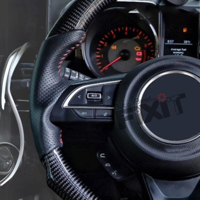 AutoStylenn Maruti Suzuki Jimny Carbon Fiber Steering Wheel For MARUTI JIMNY Compatible with MARUTI Jimny Vehicle_2