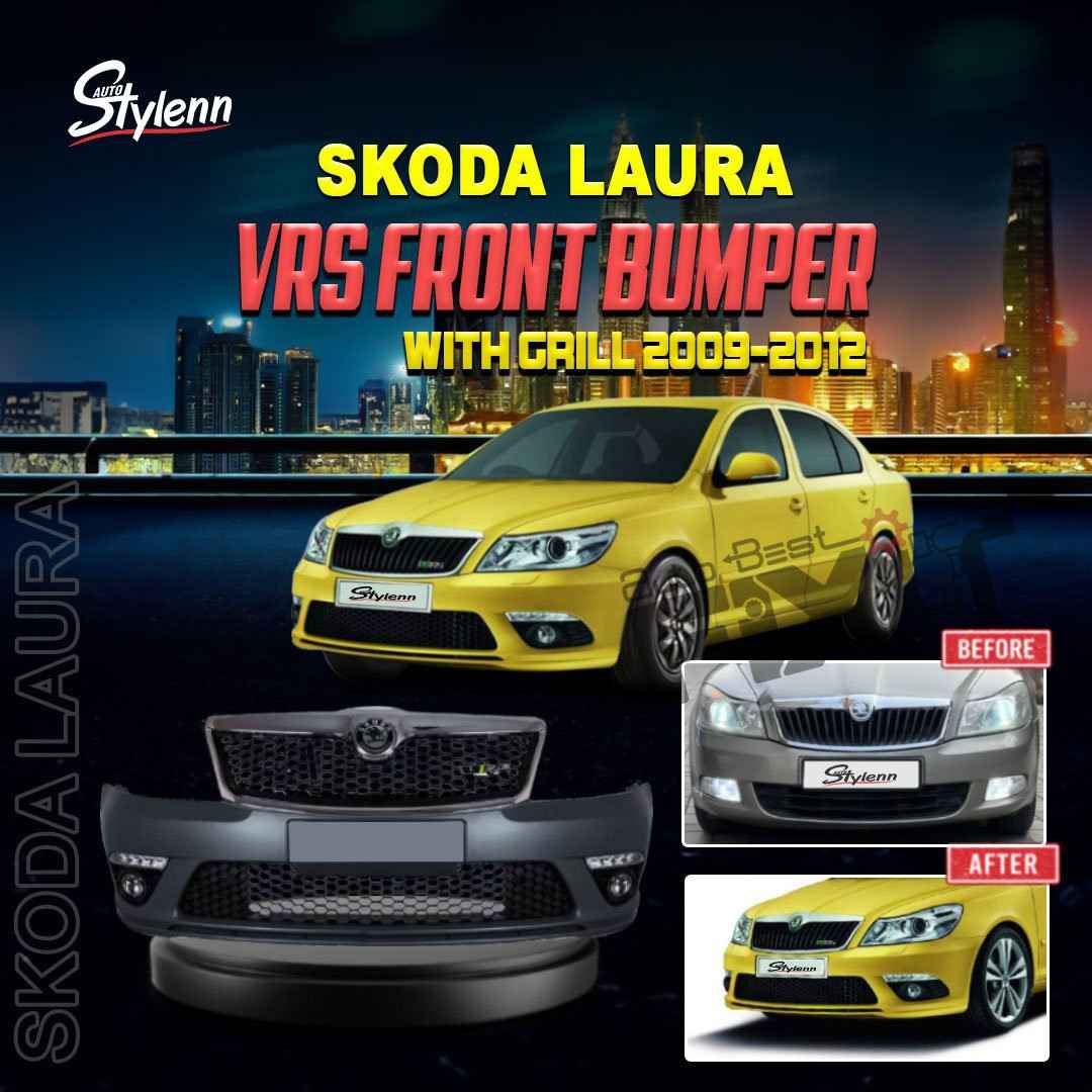 Skoda Laura VRS Front Bumper With Grill 2009 - 2012 – Premium Quality Desi