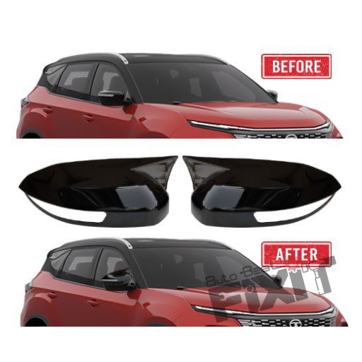 AutoStylenn Tata Harrier 2025 Batman Style Mirror Covers For TATA HARRIER Compatible with TATA Harrier Vehicle_2