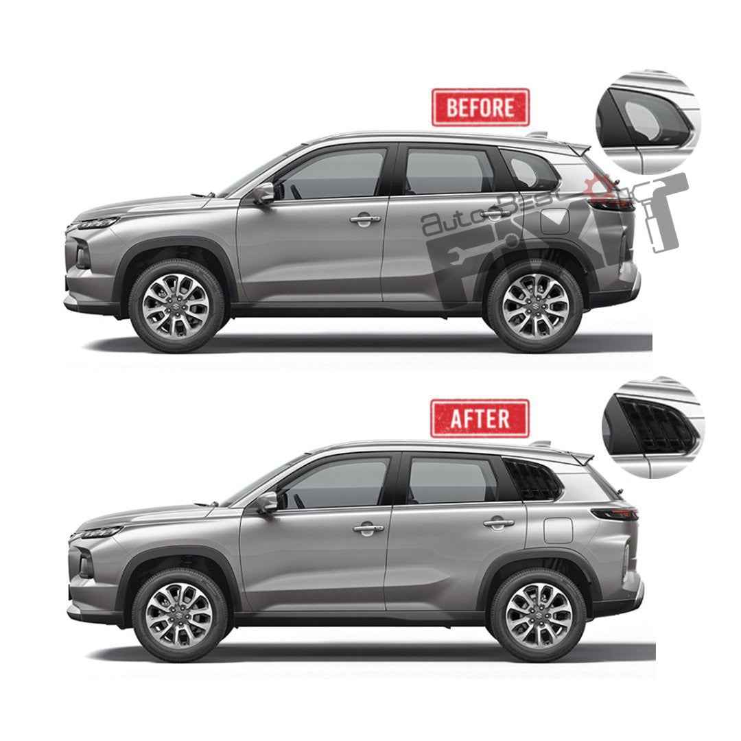 Toyota Hyryder Window Louvers & Quarter Glass Cover – Easy Installation F