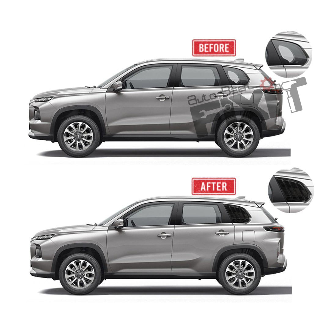 AutoStylenn Toyota Hyryder Window Louvers & Quarter Glass Cover For TOYOTA HYRYDER Compatible with TOYOTA Hyryder Vehicle_2