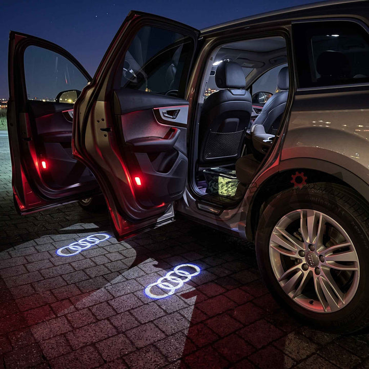 Audi A4 (2008-2012) Logo Design LED Door Welcome Light - Puddle Lamp | Set of 2 — Main Product Image | Auto Best Fixit