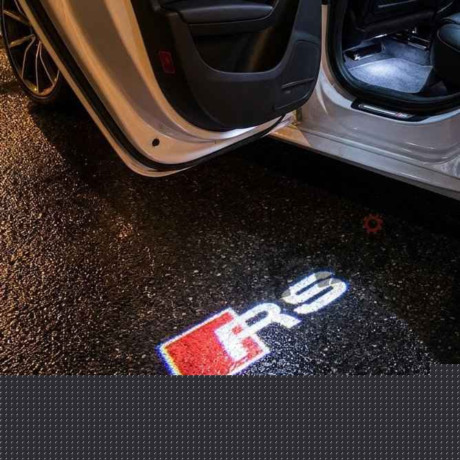 Audi A4 (2008-2012) RS Style LED Door Welcome Light - Logo Puddle Lamp | Set of 2 — Installed Photo | Auto Best Fixit