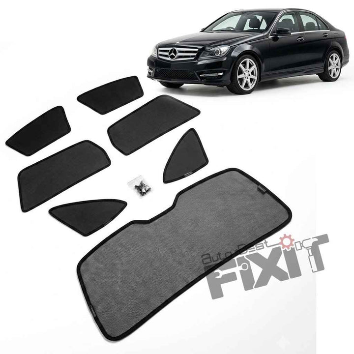 Mercedes-Benz C-Class Car Window Curtains (2007-2018) - Custom Fit Sun Shade, UV & Privacy Protection