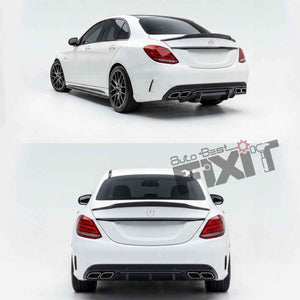 Mercedes-Benz C-Class (2015-21) Gloss - Black Boot Lip Spoiler | ABS Plastic Material | Custom-Fit Add-On