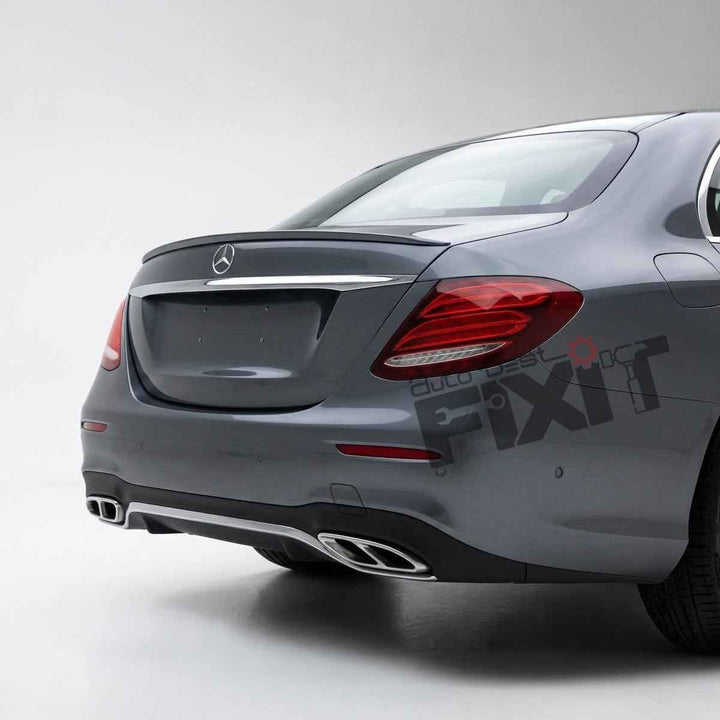 Mercedes-Benz E-Class (2017-21) Gloss - Black Boot Lip Spoiler | ABS Plastic Material | Custom-Fit Add-On – Installed Photo