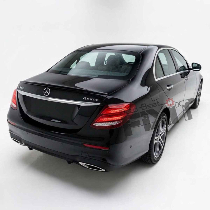 Mercedes-Benz E-Class (2022-25) Gloss - Black Boot Lip Spoiler | ABS Plastic Material | Custom-Fit Add-On – Installed Photo
