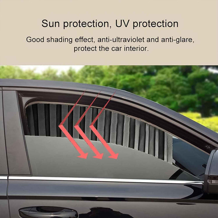 Curtain For Car Window Heat Sunshade Protection (4 Pcs With Curtain Hook Adhesive Tap Set)