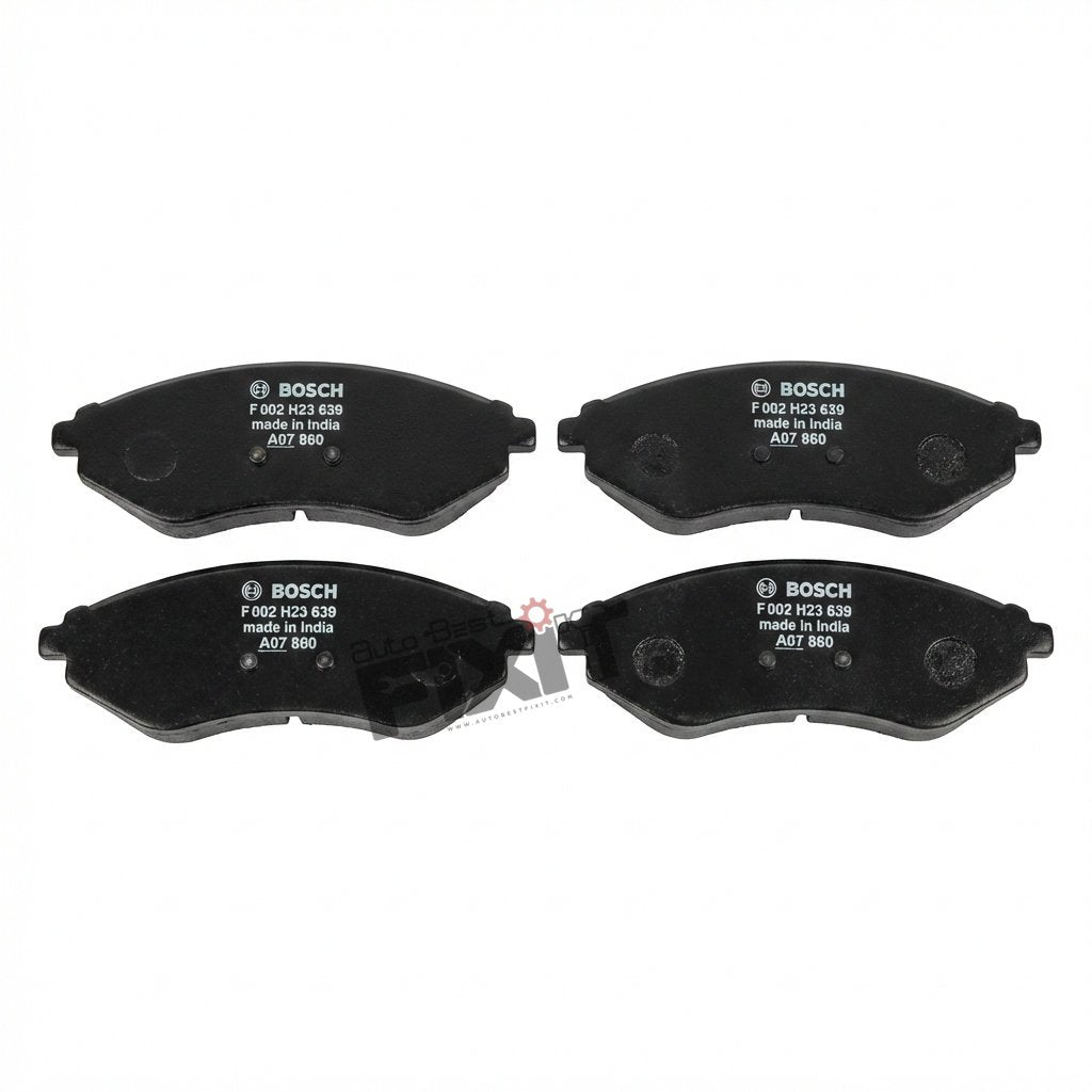 High-performance front brake pad set replacement for Aveo 2009-2013 / Beat 1st Gen 2010-2018 / Sail 2018 showing heavy-duty connector pins and clean unit housing assembly.