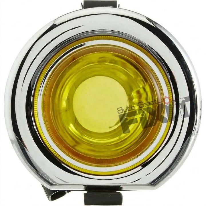 Mahindra Bolero Front Fog Lamp Assembly Chrome Rim Yellow Glass (Fog Light) | 2004-2020 | UNO MINDA
